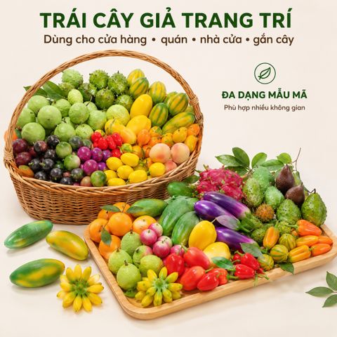 Trái cây giả, trái cây mô hình, quả giả, trang trí nhà cửa hàng quán, gắn lên cây
