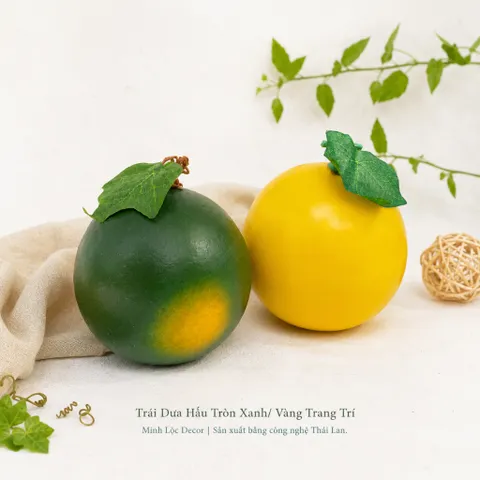 Trái Dưa Hấu Tròn Xanh/ Vàng trang trí Cao cấp | Trái Cây Nhựa foam, Trái Cây trang trí, Trái Cây Mô Hình