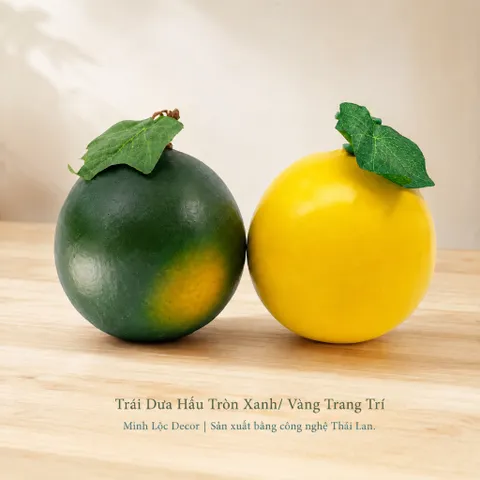 Trái Dưa Hấu Tròn Xanh/ Vàng trang trí Cao cấp | Trái Cây Nhựa foam, Trái Cây trang trí, Trái Cây Mô Hình