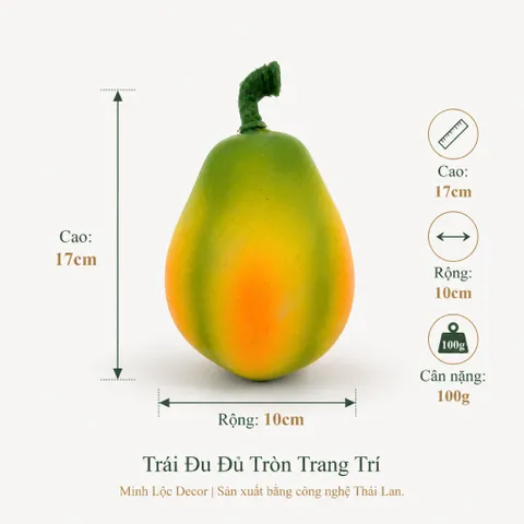 Trái Đu Đủ Tròn trang trí | Trái Cây Nhựa foam, Trái Cây trang trí, Trái Cây Mô Hình