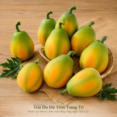 Trái Đu Đủ Tròn trang trí | Trái Cây Nhựa foam, Trái Cây trang trí, Trái Cây Mô Hình