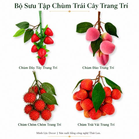 Chùm trái cây, chùm quả trang trí nhiều loại Cao cấp | Trái Cây Nhựa foam, Trái Cây trang trí, Trái Cây Mô Hình