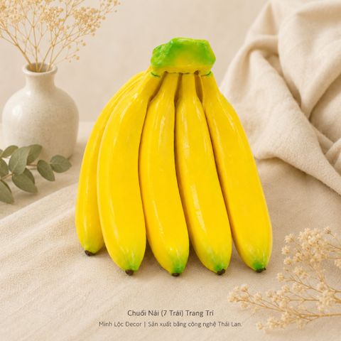 Chuối Nải trang trí (7 trái) Cao Cấp | Trái Cây Nhựa foam, Trái Cây trang trí, Trái Cây Mô Hình