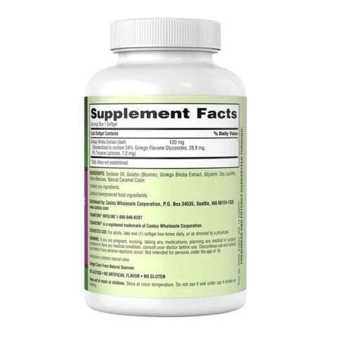 Ginkgo Biloba 120mg Trunature - Tăng cường trí nhớ, giảm căng thẳng mệt mỏi, bổ não, sản xuất tại Mỹ