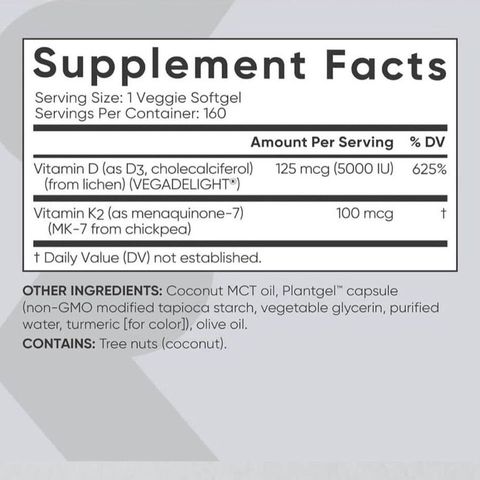 Vitamin D3 + K2 - Giúp xương chắc khỏe, tăng cường sức khỏe tim mạch, sản xuất tại Mỹ