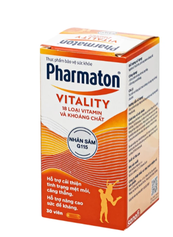 Viên uống bổ sung năng lượng Pharmaton Vitality Sanofi hỗ trợ cải thiện tình trạng mệt mỏi, căng thẳng, nâng cao sức đề kháng (30 viên)