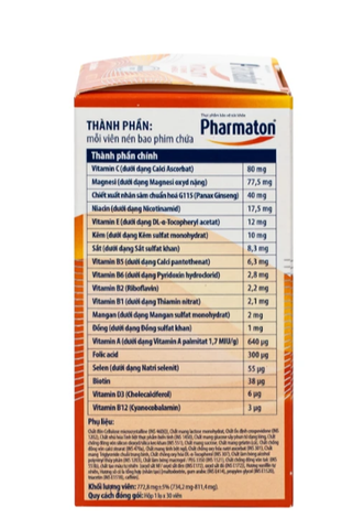 Viên uống bổ sung năng lượng Pharmaton Vitality Sanofi hỗ trợ cải thiện tình trạng mệt mỏi, căng thẳng, nâng cao sức đề kháng (30 viên)