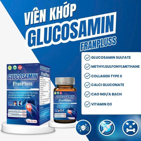 Hỗ trợ tăng tạo dịch khớp Glucosamin Franpluss Hòa Bình (C/30v)