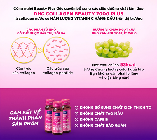 Collagen nước DHC 7000mg 10 lọ chính hãng Nhật Bản đẹp da ngừa thâm nám