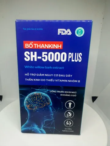 Bổ Thần Kinh SH-5000 Plus (Lọ 50v,)– Giảm Đau Dây Thần Kinh Ngoại Biên, An Thần, Giảm Mất Ngủ