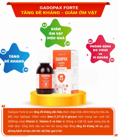 Siro hỗ trợ tăng sức đề kháng Gadopax Forte Valens (100ml)