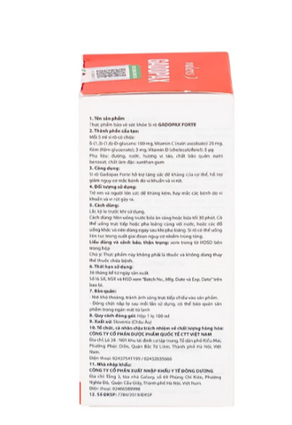 Siro hỗ trợ tăng sức đề kháng Gadopax Forte Valens (100ml)