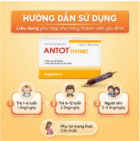 Dung dịch giúp ăn ngon miệng Antot Thymo Traphaco (2 vỉ x 10 ống)