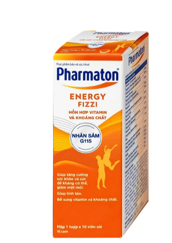 Thực phẩm bảo vệ sức khỏe Pharmaton Energy Fizzi Sanofi giúp tăng cường sức khỏe, sức đề kháng và giảm mệt mỏi (10 viên)