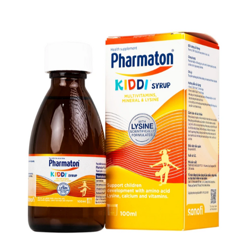 Siro Pharmaton Kiddi Syrup 100ml Sanofi bổ sung Lysin, calci và một số vitamin