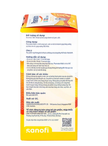 Siro Pharmaton Kiddi Syrup 100ml Sanofi bổ sung Lysin, calci và một số vitamin