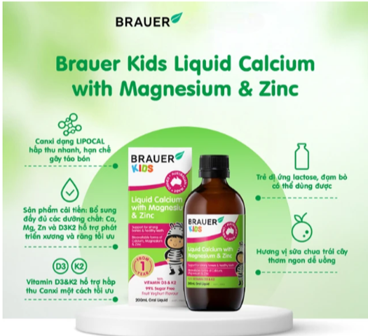 Siro hỗ trợ xương răng phát triển chắc khỏe cho bé Kids Liquid Calcium with Magnesium And Zinc (200ml)