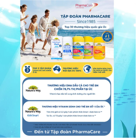 Viên nhai hỗ trợ bổ não Kids Smart Vita Gummies Omega-3 DHA Fish Oil Nature's Way (60 viên)