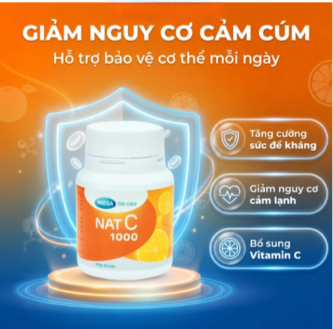 Viên tăng cường sức đề kháng Mega We Care Nat C (30 viên)
