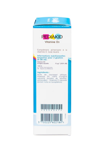 Siro hỗ trợ tăng hấp thụ canxi Pediakid Vitamin D3 (20ml)