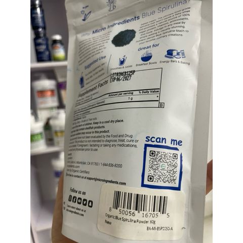 [MỸ] Organic Blue Spirulina Microingredients 60g