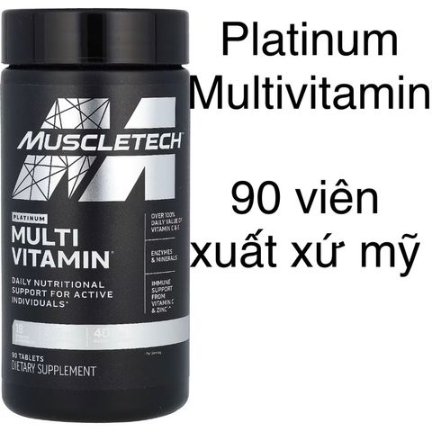 [MỸ] Viên Platinum Multivitamin Muscletech 90 viên vitamin C A D E niacin  B6 b12 biotin folate Calcium magnesium zinc