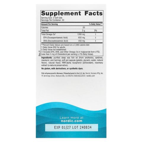 [MỸ] Omega ULTIMATE 1280 mg NORDIC NATURALS