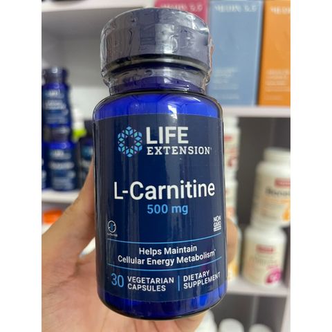 [MỸ] Viên L-Carnitine 500mg Life extension 30 viên Giúp Duy Trì Quá Trình Chuyển Hóa Năng Lượng Tế Bào