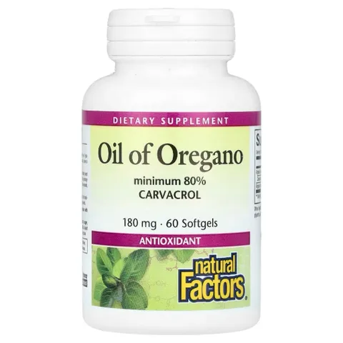 [MỸ] Oil of Oregano minimum 80% CARVACROL 180 mg 30 v ien ANTIOXIDANT natural Factors.