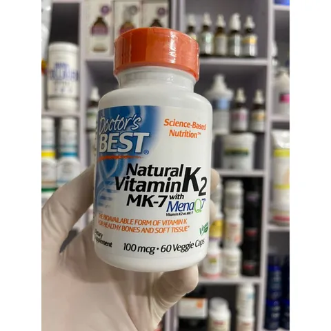 [MỸ] Viên natural Vitamin K2 as MK-7 with MenaQ7 100mcg 60 viên Doctor's Best giúp hỗ trợ xương
