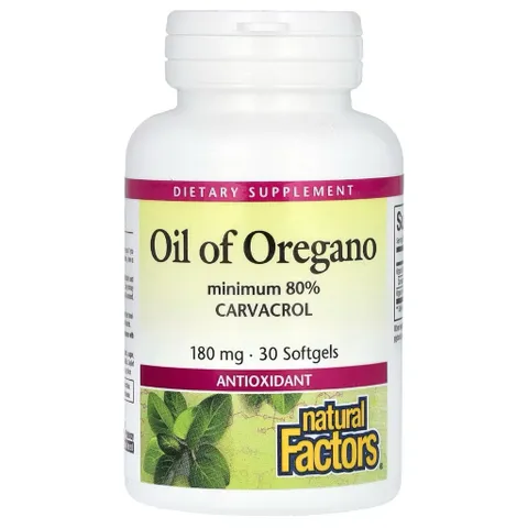 [MỸ] Oil of Oregano minimum 80% CARVACROL 180 mg 30 v ien ANTIOXIDANT natural Factors.