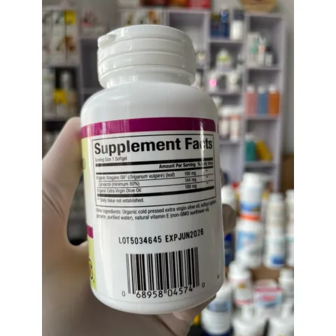 [MỸ] Oil of Oregano minimum 80% CARVACROL 180 mg 30 v ien ANTIOXIDANT natural Factors.