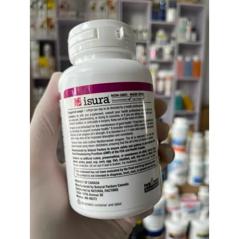 [MỸ] Oil of Oregano minimum 80% CARVACROL 180 mg 30 v ien ANTIOXIDANT natural Factors.