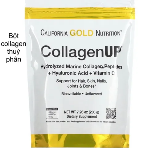 [ MỸ] Bột collagen Thuỷ phân California Gold Nutrition CollagenUP 206g peptide vitamin c Axit Hyaluronic