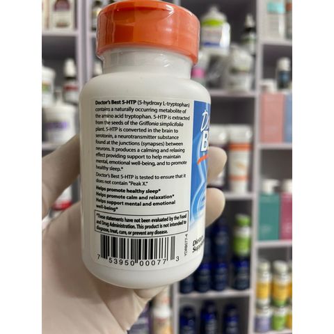 [MỸ] Viên uống 5-HTP 100mg (5-hydroxy L-tryptophan) Doctor's Best 60 viên giúp giảm căng thẳng bổ sung thêm vitamin