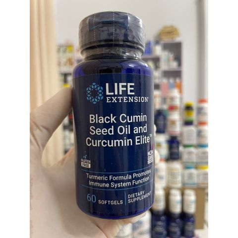 [MỸ] Viên Black Cumin Seed Oil and Curcumin Elite™  60 viên Life extension chiết suất từ nghệ & Dầu hạt thì là đen