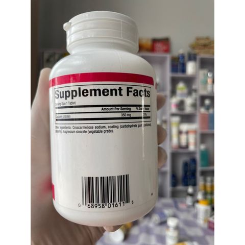 [MỸ] Viên calcium citrate ( canxi ) 350mg 90 viên natural factors giúp xương cơ bắp răng