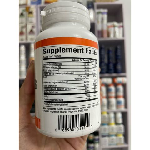 [MỸ]Viên Hi Potency B Complex Natural Factors niacin vitamin B2 B6 B12 biotin Thiamine Pantothenic Acid Inositol Choline