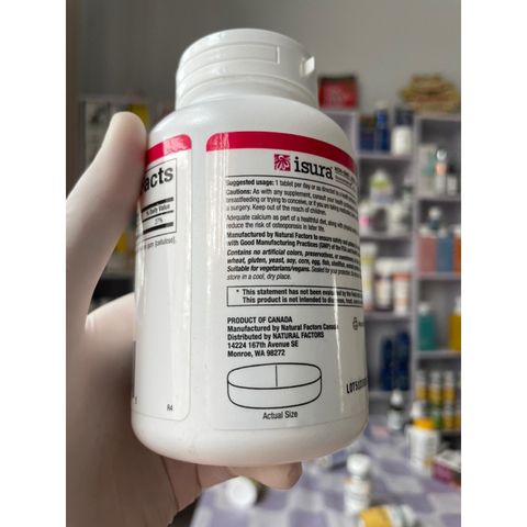 [MỸ] Viên calcium citrate ( canxi ) 350mg 90 viên natural factors giúp xương cơ bắp răng