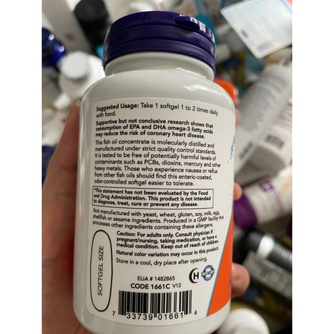 [MỸ] Viên Ultra Omega-3 Fish Oil Now 90 viên 500 EPA , 250  DHA
