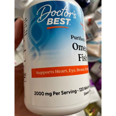 [MỸ] Viên Omega-3 Fish Oil Purified & Clear 2.000 mg Doctor's Best 120 viên