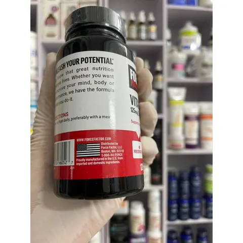 [MỸ] viên vitamin D3 125mcg / 5000 IU , 120 viên Force Factor Hỗ trợ miễn dịch và sức khỏe xương