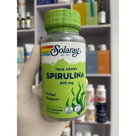 [MỸ] True Herbs Spirulina 410mg 100 viên Solaray tảo viên