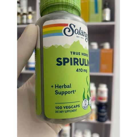 [MỸ] True Herbs Spirulina 410mg 100 viên Solaray tảo viên