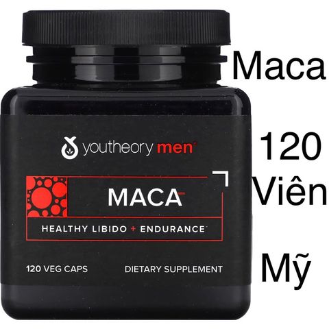 [MỸ] Viên Organic Maca root 1000mg ( MEN ) 120 viên Youtheory Nhân sâm Peru