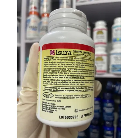 [MỸ] Viên PS – IQ Memory Natural Factors 60 Softgels hỗ trợ trí nhớ, tăng cường chức năng nhận thức và bảo vệ não bộ