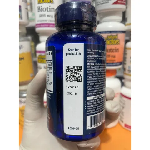 [MỸ] viên vitamin D & K with  Sea-Iodine ( i-ốt) 60 viên Life Extension bổ sung vitamin khoáng chất cơ thể