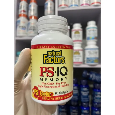 [MỸ] Viên PS – IQ Memory Natural Factors 60 Softgels hỗ trợ trí nhớ, tăng cường chức năng nhận thức và bảo vệ não bộ