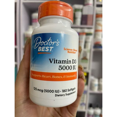 [MỸ] Viên Vitamin D3 5000 IU 180 viên Doctor's Best