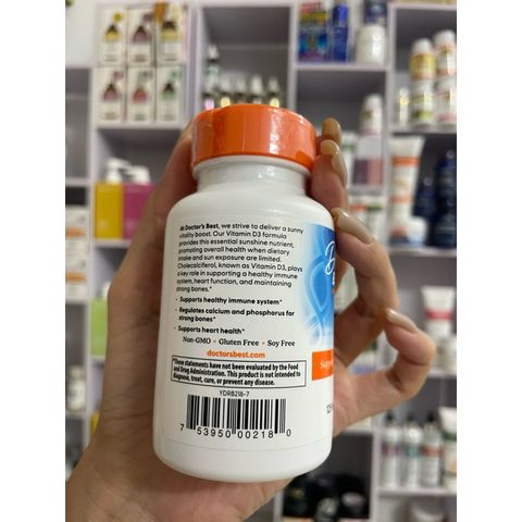 [MỸ] Viên Vitamin D3 5000 IU 180 viên Doctor's Best